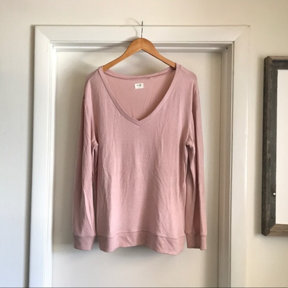 Me To We Pink V-Neck Sweater